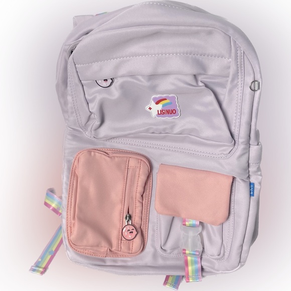 LISINUO Kids Backpacks for Girls Backpack School Bookbag Pink And Purple NWT - Picture 1 of 7